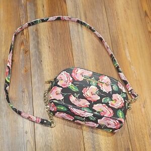 Betsy Johnson Floral Black Crossbody Bag